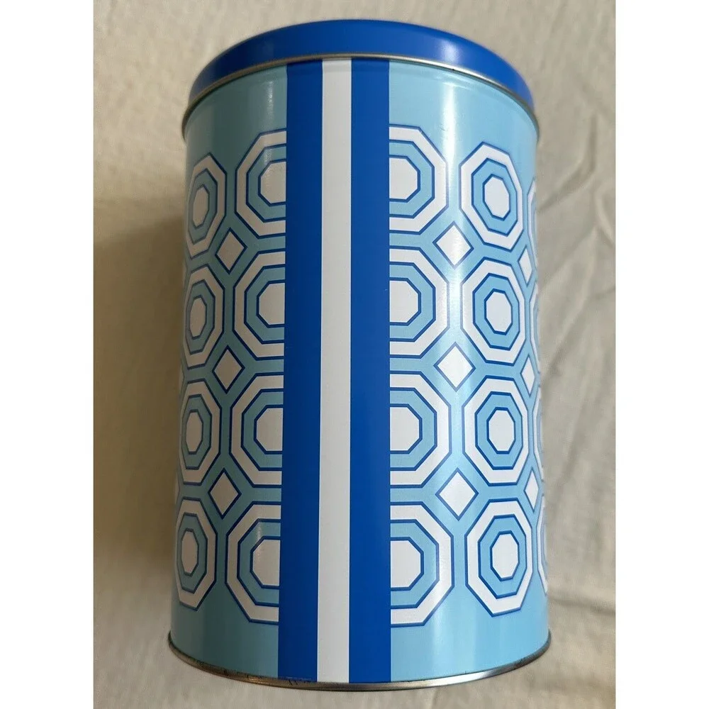 RARE Jonathan Adler Keurig Canister Tin Abstract Limited Edition 2020 Mod Blue